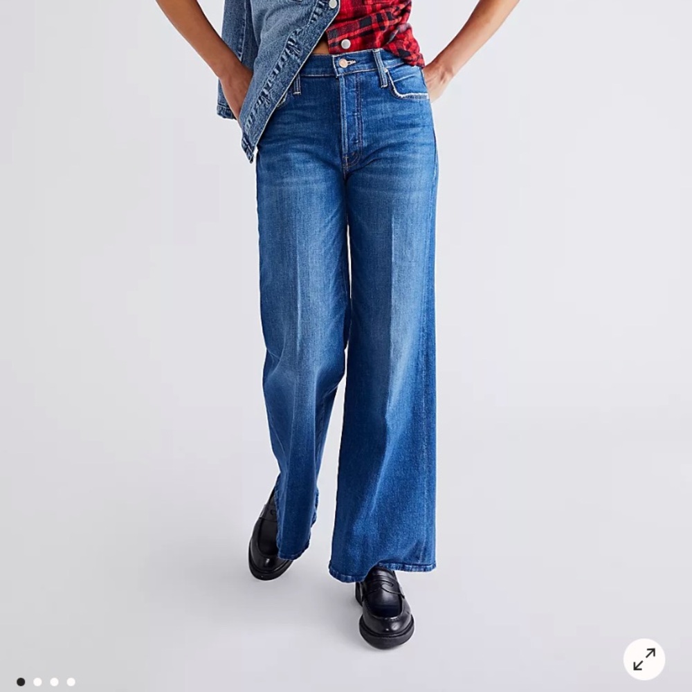 Mother jeans, the tomcat roller wide leg